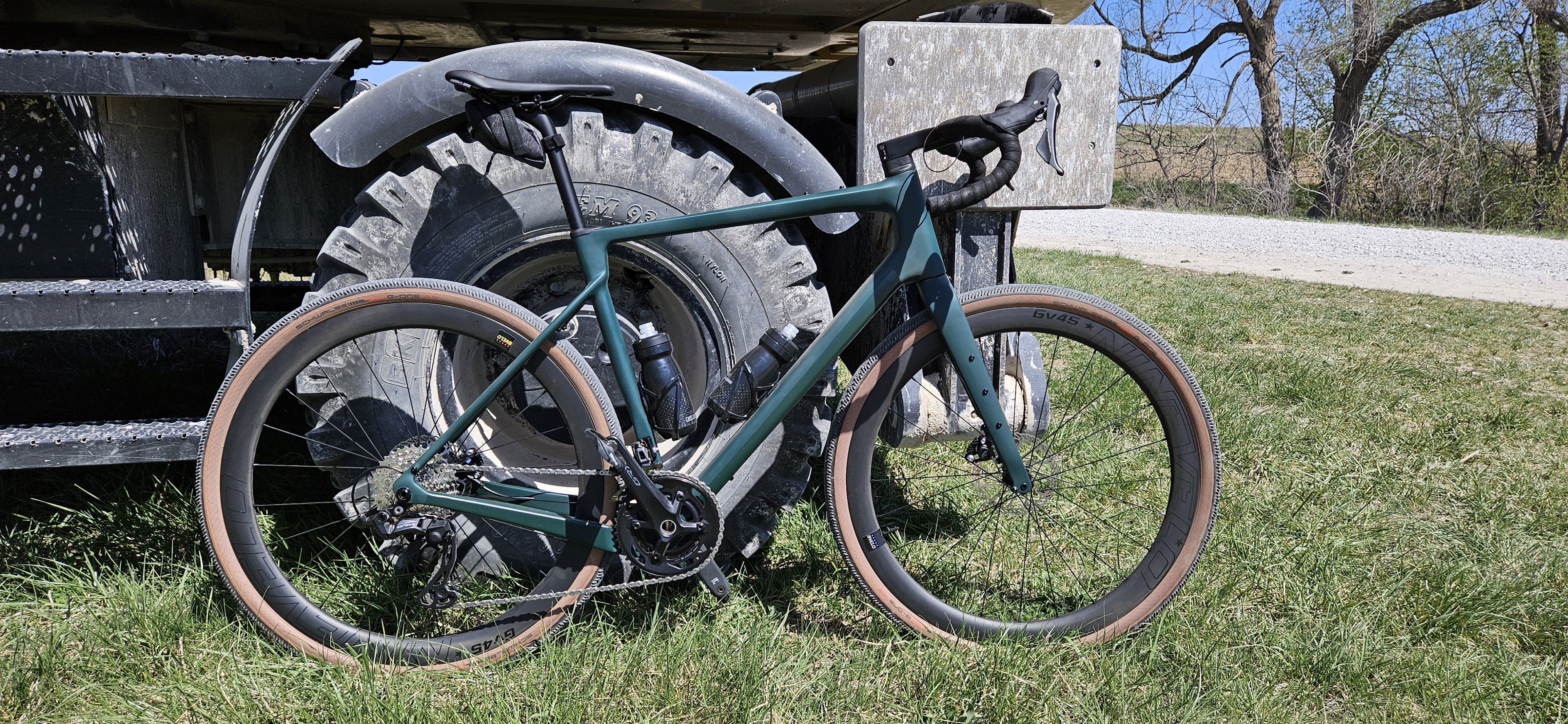 Gravel Bike on excavator